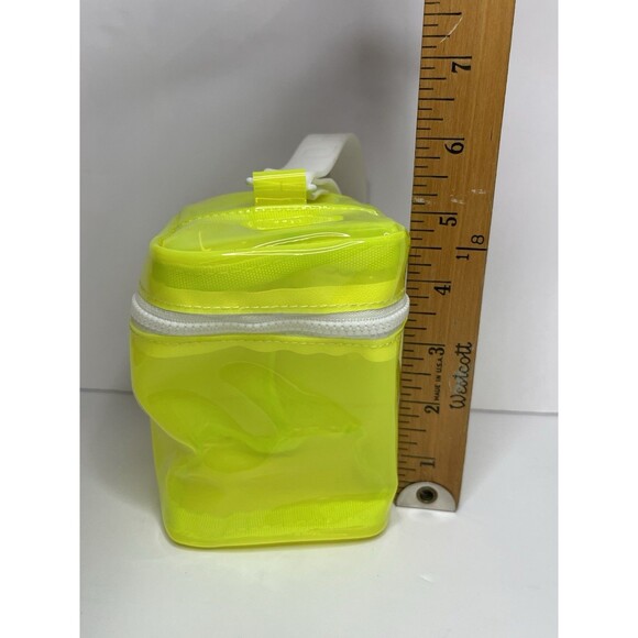 Drunk Elephant Travel Cosmetic Bag Unisex Neon Yellow Plastic Zipper Summer Bag - Picture 5 of 6